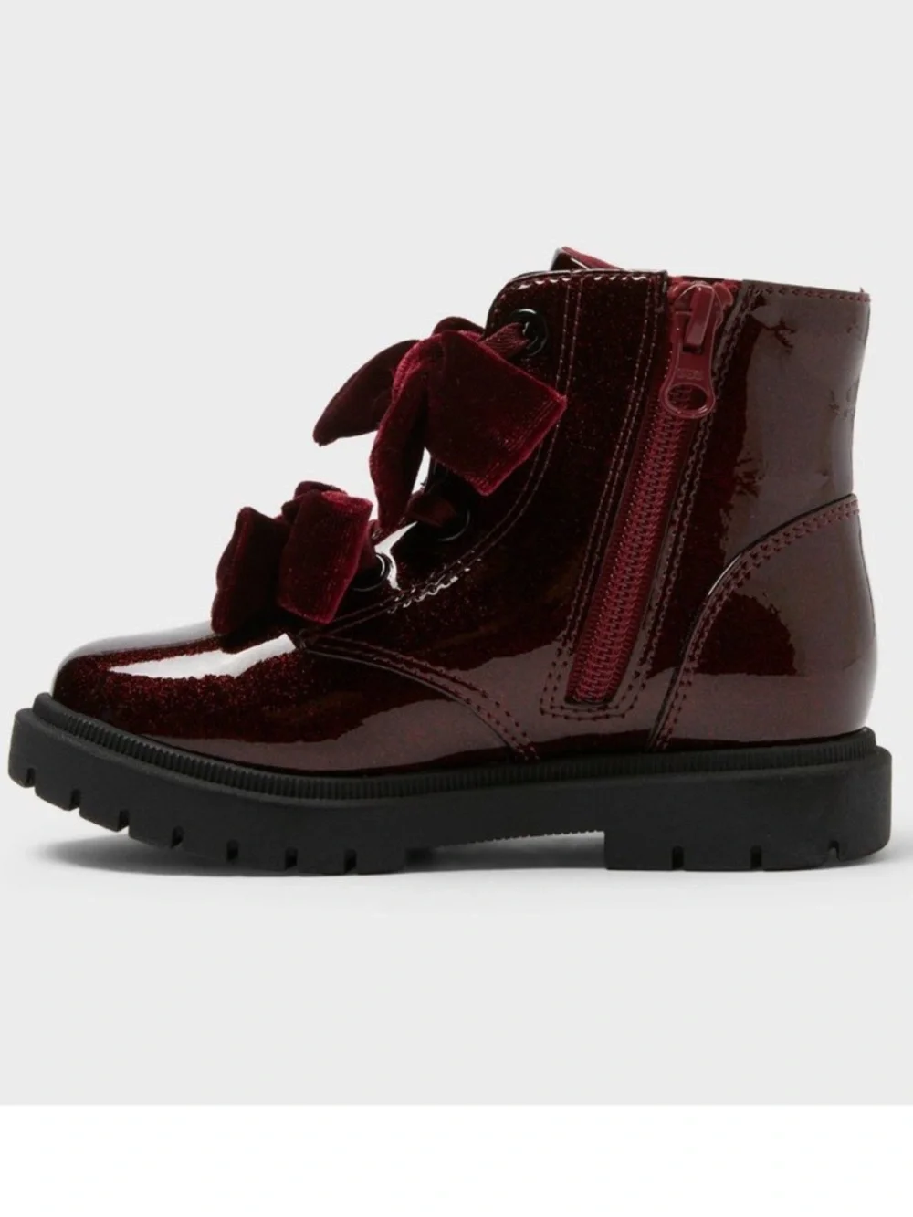 Cat & Jack Toddler Estes Shimmer Combat Boots Size 8